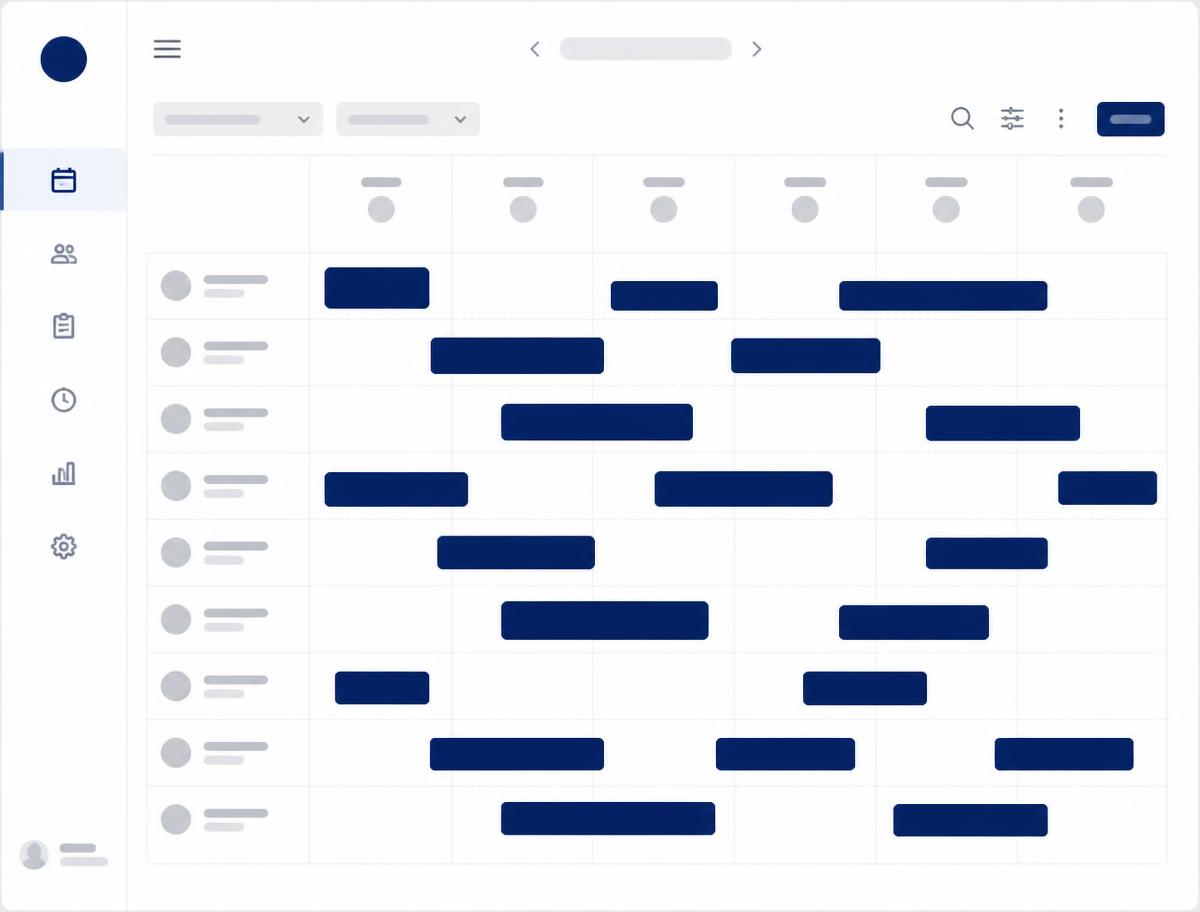 Vista de planificación de turnos semanales